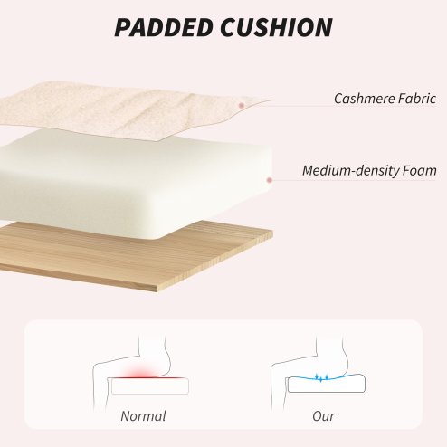 HOMCOM Home Office Chair, Upholstered Sherpa Fleece Desk Chair with Height Adjustable, Tilt Function and 360° Swivel Wheels for Home Office and Study Room, Cream White