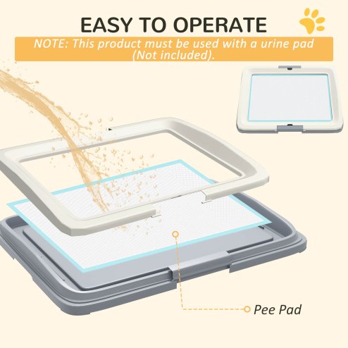 PawHut Dog Toilet Tray, Dog Litter Pee Pad Tray for Training Dogs, Dog Potty Tray Puppy Tray Pad Holder for Indoor, Balcony, Outdoor, 63 x 49 x 6cm