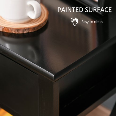 HOMCOM End Table, Sofa Side Table with Drawer X Bar Bottom Storage Shelf, Nightstand Bedside Table for Bedroom or Living Room