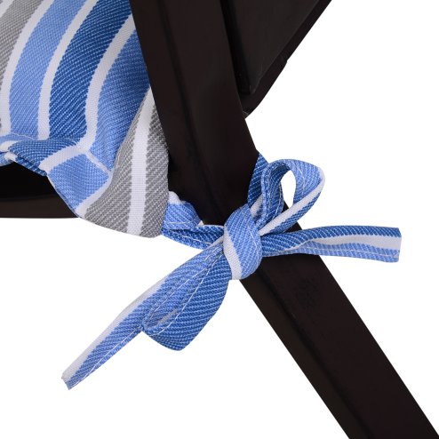 Outsunny Set of 2 Outdoor Garden Patio 2-3 Seater Bench Swing Chair Cushion Seat Pad Mat Replacement 120L x 50W x 5T cm - Blue Stripes