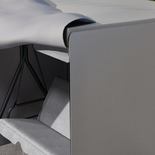 Outsunny 3 Seater 600D Oxford Patio Swing Chair Cover Outdoor Garden Furniture Rain Protection Protector Waterproof Anti-UV, 177 x 114 x 152cm, Light Grey