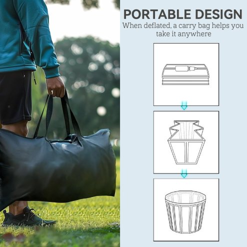 SPORTNOW Outdoor Bath Tub, 300L Portable Cold Water Therapy Tub, Recovery Cold Plunge Pool with Lid, Cover, Carry Bag, for Athletes, Black