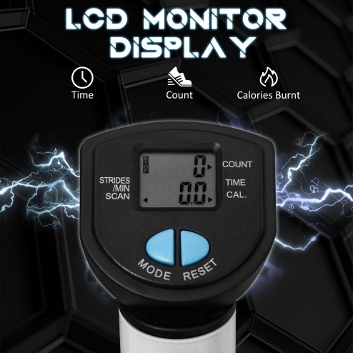 HOMCOM Twister Stepper, Step Machine, Aerobic Exercise Workout Machine w/ Adjustable Resistance, LCD Screen and Handlebars - Blue