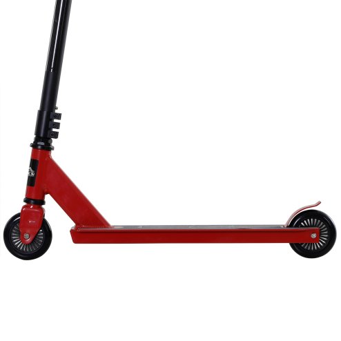 HOMCOM Street Stunt Scooter Intermediate and Beginner Freestyle Tricks Scooters For 14+ Teens Adult w/ Rear 10cm Wheel & Brake - Red