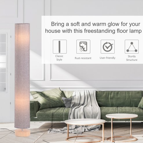 HOMCOM Floor Lamp for Living Room, 47