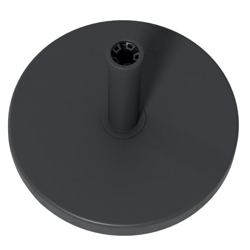Outsunny 15kg Concrete Parasol Base, Heavy Duty Patio Umbrella Stand with Grip Handle, 46.5cm Round Garden Parasol Holder for 24 to 38mm Poles, Black