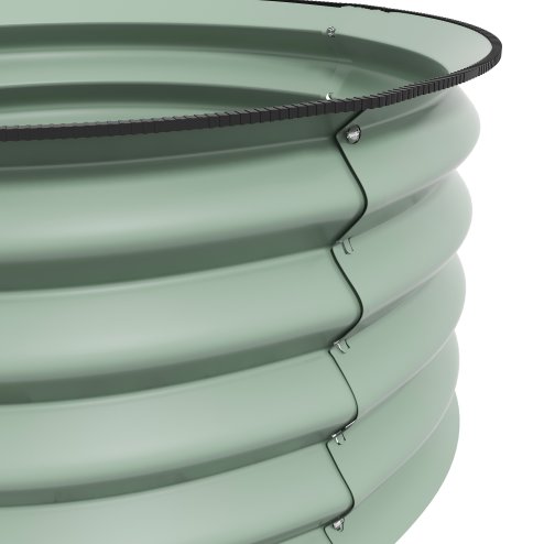 Outsunny Steel Raised Beds for Garden Set of 2, Outdoor Elevated Planter Box with Safety Edging, Easy-to-assemble Stock Tank for Growing Flowers, Herbs and Vegetables, Green