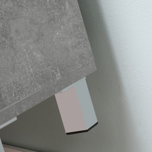 kleankin Under Sink Cabinet, Bathroom Vanity Unit, Storage Cupboard with Adjustable Shelves, White and Grey