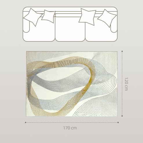 HOMCOM Modern Area Rug, Machine Washable Rug, Allergy-Friendly Floor Carpet for Living Room, Bedroom, Dining Room, Home Office, 170 x 120 cm, Cream White