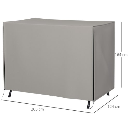 Outsunny 3 Seater 600D Oxford Patio Swing Chair Cover Outdoor Garden Furniture Rain Protection Protector Waterproof Anti-UV, 205 x 124 x 164 cm, Light Grey