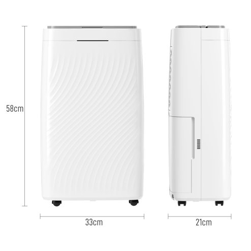 HOMCOM 16L/Day Dehumidifier for Home, Activated Carbon Air Filter, Portable Compressor Dehumidifier with 5.5L Water Tank, 24H Timer, Laundry Drying, Continuous Drainage, Humidity Light, White
