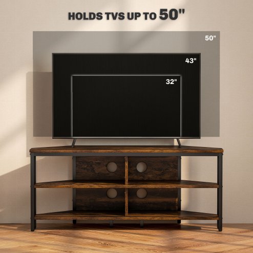 HOMCOM Corner TV Stand Cabinet, TV Unit for TVs up to 50