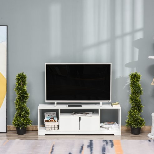 Outsunny 90cm/3FT Artificial Trees, Spiral Topiary Trees w/ Pot Set Of 2, Fake Indoor Outdoor Greenery Plant Home Office Garden Decor Green