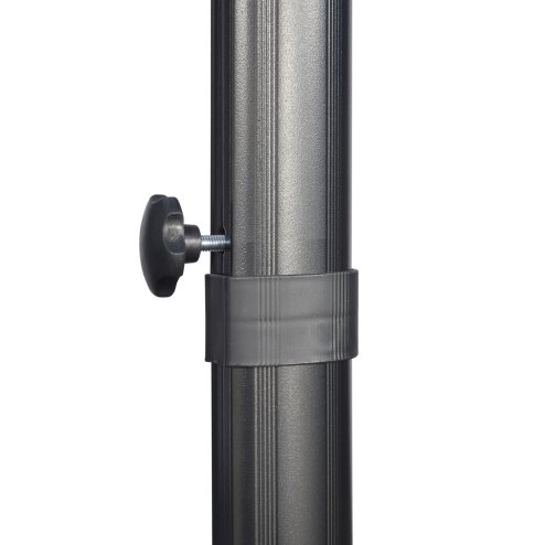 Outsunny 2.7 x 2.7 m Cantilever Parasol, Square Overhanging Umbrella with Cross Base, Crank Handle, Tilt, 360 Rotation and Aluminium Frame, Grey