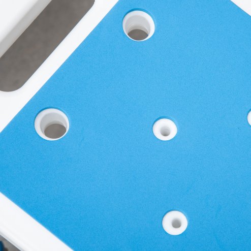 HOMCOM Shower Chair for the Elderly and Disabled, Adjustable Padded Shower Stool with Built-in Handle and Non-slip Suction Foot Pads