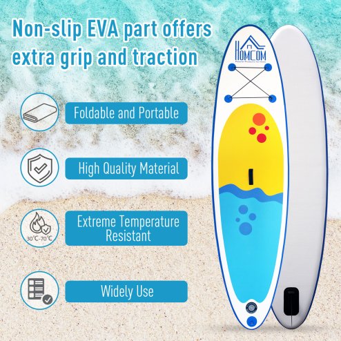 HOMCOM Inflatable Stand Up Paddle Board, 10' x 30