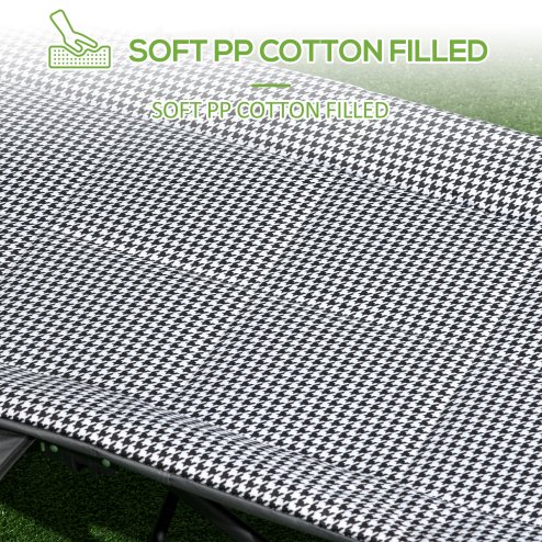 Outsunny Camping Bed for Adults, Single Folding Camp Bed, Padded Portable Camping Cot for Sleeping, with Carry Bag, Side Pocket and Cup Holder for Outdoor, Travel, Fishing, Black