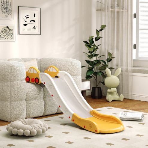 AIYAPLAY Kids Slide, Indoor Toddler Sofa Slide with Extended Length for Bed, Stairs, Easy to Assemble and Store, Yellow