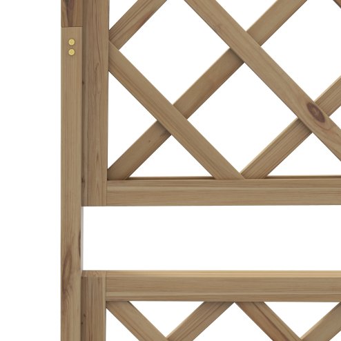 Outsunny Wood Planter with Trellis, Raised Garden Bed Privacy Screen Planter Box to Grow Vegetables, Herbs and Flowers for Garden, Patio, Deck, Natural