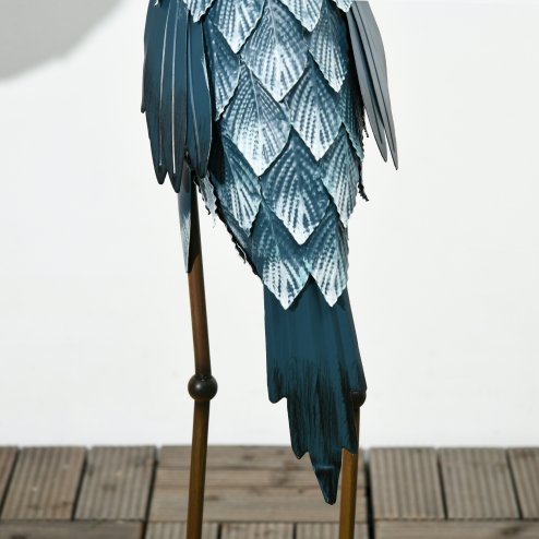 Outsunny Crane Garden Ornaments, 2 PCS Steel Garden Statue Set Gifts, Water and Rust Resistant Sculptures for Patio Pond Landscape Decoration, Multi-Colour