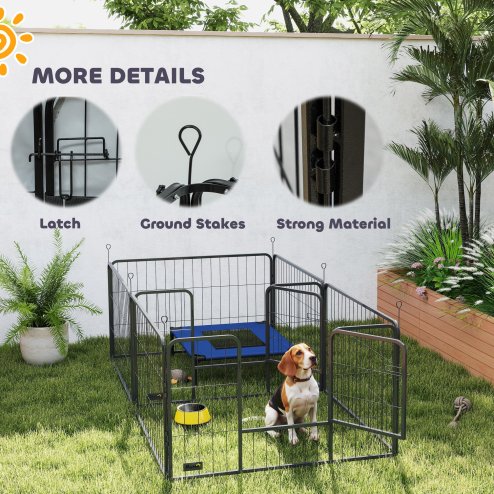 PawHut Whelping Box for Dogs, Puppies, 7 Panel Dog Playpen with Two Rooms, Washable Whelping Pads, Water-Resistant Oxford Fabric, Two Doors, for Small and Medium Dogs