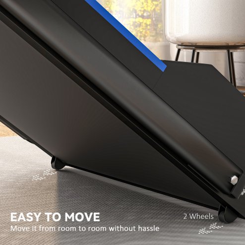 HOMCOM Folding Treadmill Walking Pad, 1-6km/h Treadmill Walking Machine, with Remote Control and LCD Display for Home Gym Office, Blue