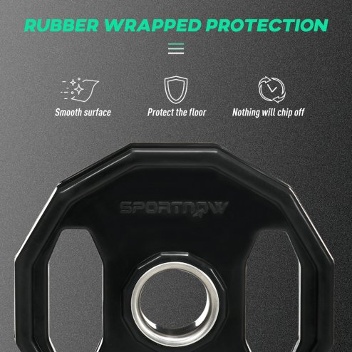 SPORTNOW Olympic Weight Plates Set, Metal and Rubber Bumper Plates Weights Discs with 2