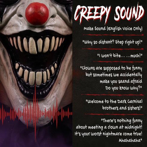 HOMCOM 85cm Animated Halloween Face Changing Clown Animatronic, Half Body Joker with Cackling Laughs and Sound, Glowing Eyes, Sound/Touch Activated, Holiday Decor for Indoor, Covered Outdoor