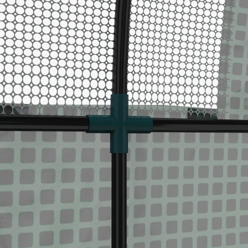 Outsunny 1.8 x 1.8 x 2m Polytunnel Greenhouse with Doors and Mesh Windows, Walk-in Grow House Tent with UV-resistant PE Cover and Steel Frame, Green