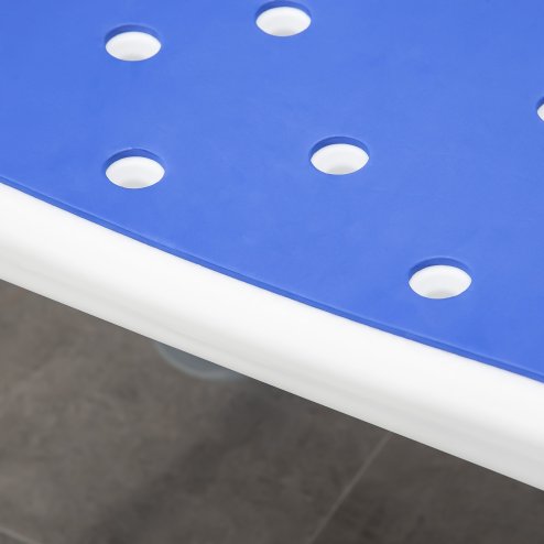 HOMCOM EVA Padded Shower Chair for the Elderly and Disabled, Height Adjustable Shower Stool with Back and Arms, 4 Suction Foot Pads