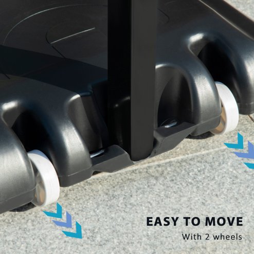 SPORTNOW Height Adjustable Basketball Hoop and Stand w/ Plastic Backboard and Weighted Base, Portable on Wheels, 2.6-3.1m, Black