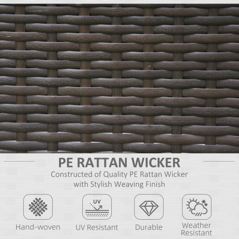 Outsunny 2 Pieces Outdoor PE Rattan Dining Chairs Set with Cushion, Garden Armchair with Armrests, High Backrest, Metal Frame Patio Wicker Furniture, Coffee