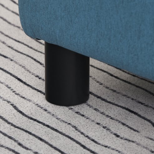 HOMCOM Linen Fabric Footstool, Small Foot Rest, Rectangle Sofa Stool for Bedroom Living Room