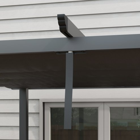Outsunny 3 x 3(m) Pergola with Retractable Roof, Aluminium Frame Garden Gazebo Canopy Outdoor Sun Shade Shelter for Grill, Patio, Deck, Dark Grey