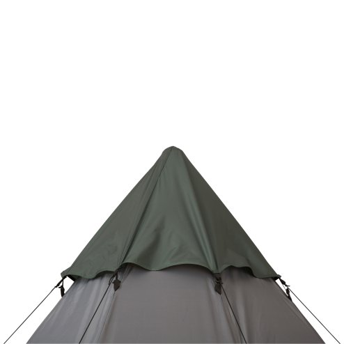 Outsunny 6 Men Tipi Tent, Camping Tent with Mesh Windows, Sewn-in Floor, Two Doors and Carry Bag, Easy Set Up, for Hiking Picnics Outdoor Night, Grey