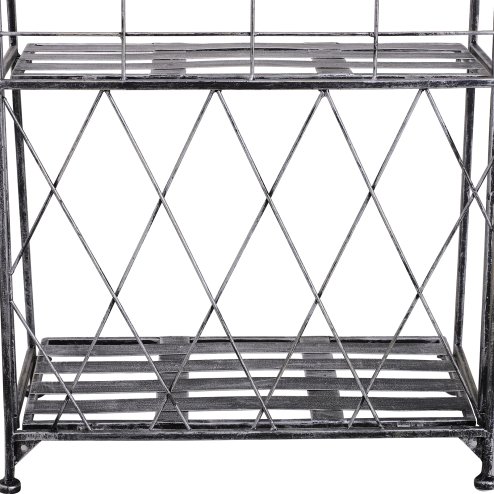 Outsunny 3 Tier Plant Stand Indoor Outdoor, Metal Plant Shelf Flower Display Rack for Potted Plants Garden Balcony Decor, 44 x 25 x 96 cm