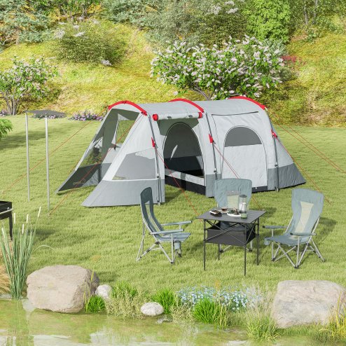 Outsunny 70cm Aluminum Roll-Top Table w/Mesh Bag Camping Outdoor Dining Foldable w/Steel Frame Picnic Lightweight Hiking Furniture Desk, Black