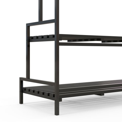 Outsunny Tall Plant Stand with Hanging Hooks, 3 Tiered Plant Rack Ladder Shelf for Indoor Outdoor Porch Balcony Living Room Bedroom, Black