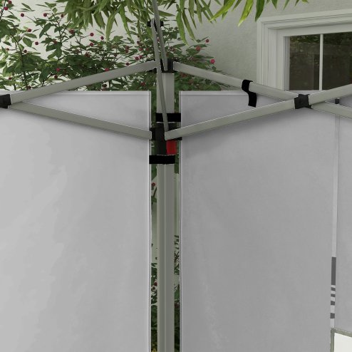 Outsunny Gazebo Side Panels with Window for 3x3(m) or 3x4m Pop Up Gazebo, 2 Pack Sides Replacement, Grey