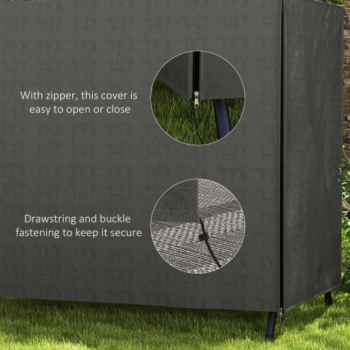 Outsunny 3 Seater 600D Oxford Patio Swing Chair Cover Outdoor Garden Furniture Rain Protection Protector Waterproof Anti-UV, 177 x 114 x 152cm, Dark Grey