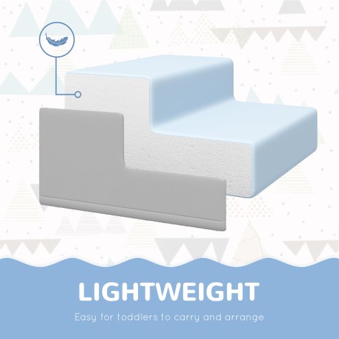 HOMCOM Baby Soft Play Set, 4 Piece Soft Play Equipment for Toddlers 12-36 Months, Climb and Crawl Foam Play, Kids Activity Play Toy, Blue