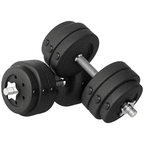HOMCOM 30KG Adjustable Weights Dumbbells Set, Dumbbell Hand Weights for Home Office Gym Body Fitness Lifting Training, Black