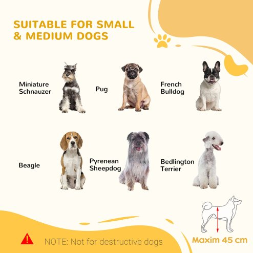 PawHut Freestanding Dog Gate, Foldable Pet Fence, Indoor Wood Barrier, Stair Gate with Support Feet, for Doorway, Hallway, Small and Medium Dogs, 69H x 104-183 cm, Natural Wood Finish