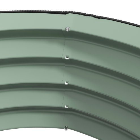 Outsunny Steel Raised Beds for Garden Set of 2, Outdoor Elevated Planter Box with Safety Edging, Easy-to-assemble Stock Tank for Growing Flowers, Herbs and Vegetables, Green