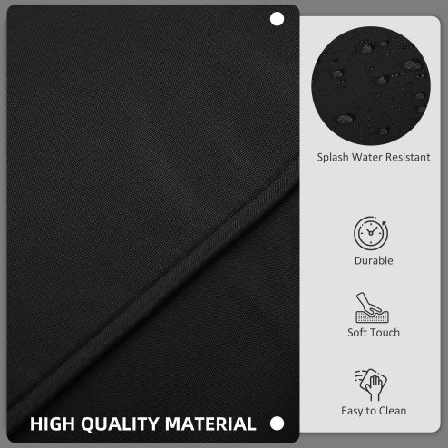 Outsunny Replacement Cushion Covers for Garden Sofa Set, Garden Rattan Sofa Cushion Polyester Cover Replacement Outdoor - No Cushion Included, Black