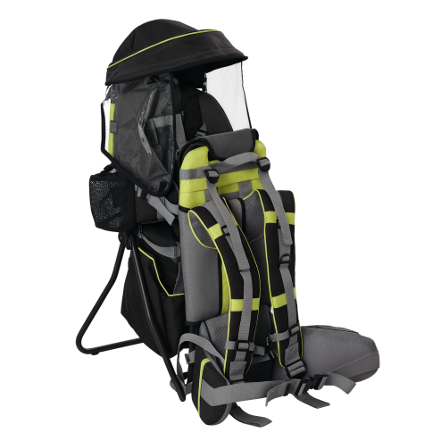 HOMCOM Baby Hiking Backpack Carrier Child Carrier with Ergonomic Hip Seat Detachable Rain Cover Adjustable Straps Stand for Toddler 6 - 36 Months Black