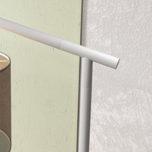 HOMCOM Modern Floor Lamps for Living Room with Rotating Lampshade, Standing Lamp for Bedroom, LED Bulb Included, Grey