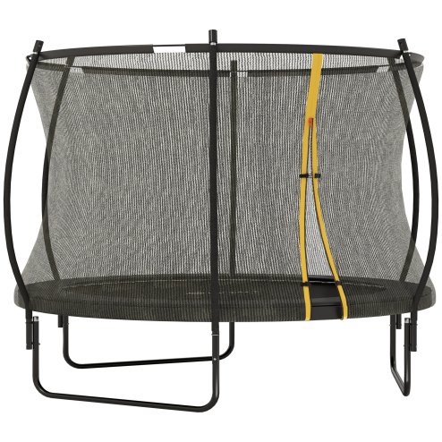 SPORTNOW 10ft Trampoline with Enclosure Net, Spring Cover, Outdoor Trampoline Garden Jumping Mat, Black
