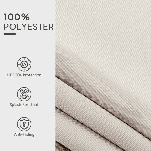 Outsunny Awning Replacement Canopy, Water Resistant UPF 50+ Sun Shade Cover for 3 x 2.5 m Garden Awning (Fabric Only), Cream White