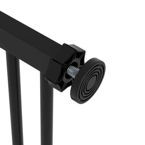 PawHut Dog Gate Stair Gate Pressure Fit Pets Barrier Auto Close for Doorway Hallway, 74-87cm Wide Adjustable, Black